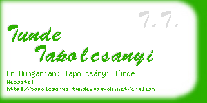 tunde tapolcsanyi business card